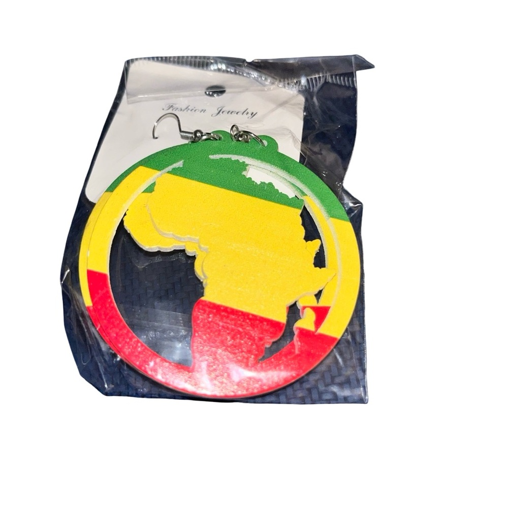 Colorful Africa Map Earrings
